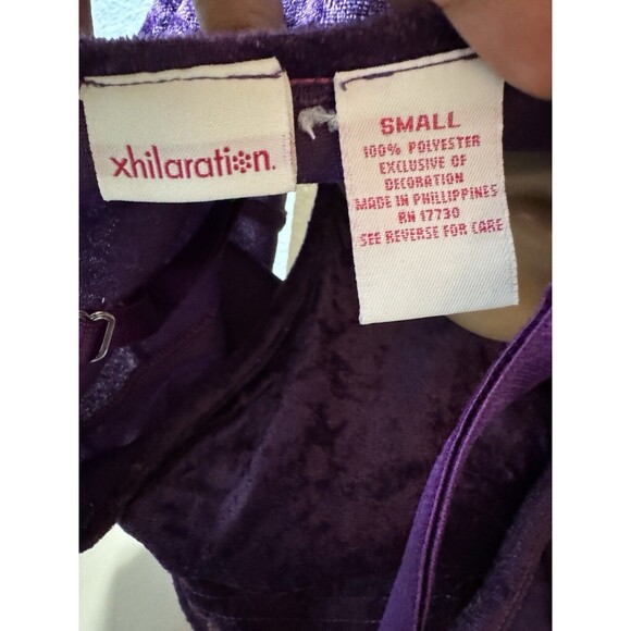 VTG Xhilaration Womens Purple Velvet V Neck Tank Top Small Y2K Fairy Embroidered - Picture 3 of 7